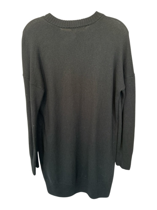Sezane Size M Black Wool Long Sleeve Shoulder buttons Knit Short Dress Black / M