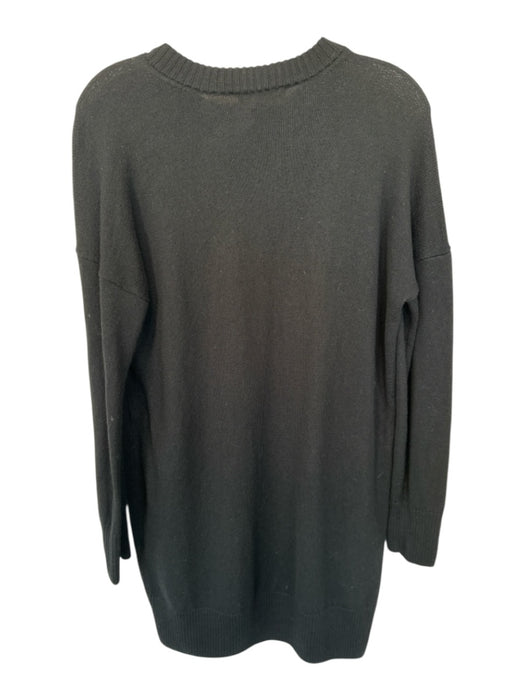 Sezane Size M Black Wool Long Sleeve Shoulder buttons Knit Short Dress Black / M