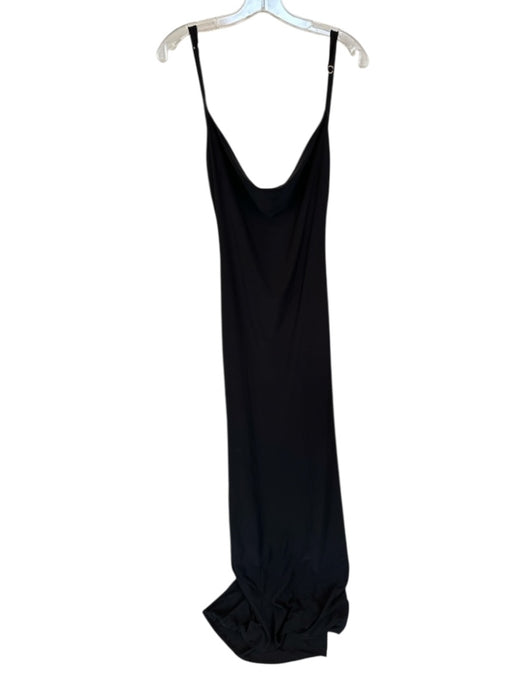 Club L Size 6 Black Polyester Spaghetti Strap Cowl Neck Lace Detail Gown Black / 6
