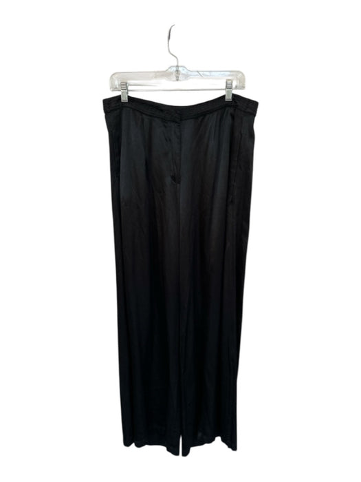 Johnny Was Size S Black Rayon Blend High Waist Wide Leg Pants Black / S