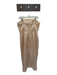 Milly Size 12 Champagne Sequin Boning Strapless Tea Length Gown Champagne / 12