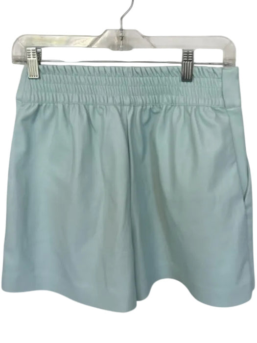 Susan Monaco Size S Baby Blue Vegan Leather High Waist Front Pockets Shorts Baby Blue / S