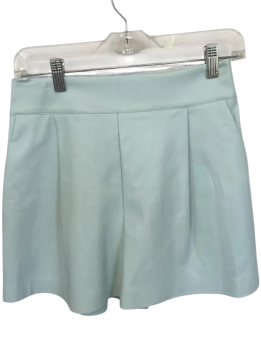 Susan Monaco Size S Baby Blue Vegan Leather High Waist Front Pockets Shorts Baby Blue / S