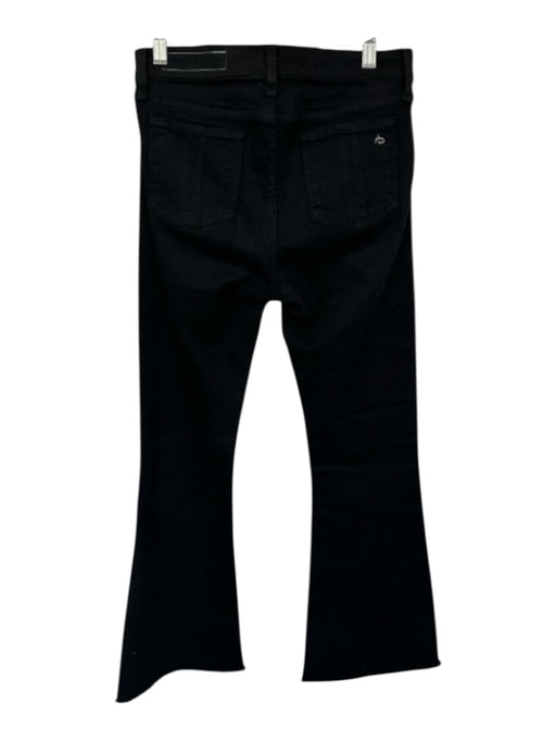 Rag & Bone Size 27 Black Cotton Blend High Waist Bootcut Raw Hem Jeans Black / 27
