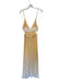 Ramy Brook Size 4 Yellow & White Polyester Accordian Pleats Ombre Gown Yellow & White / 4