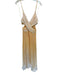 Ramy Brook Size 4 Yellow & White Polyester Accordian Pleats Ombre Gown Yellow & White / 4