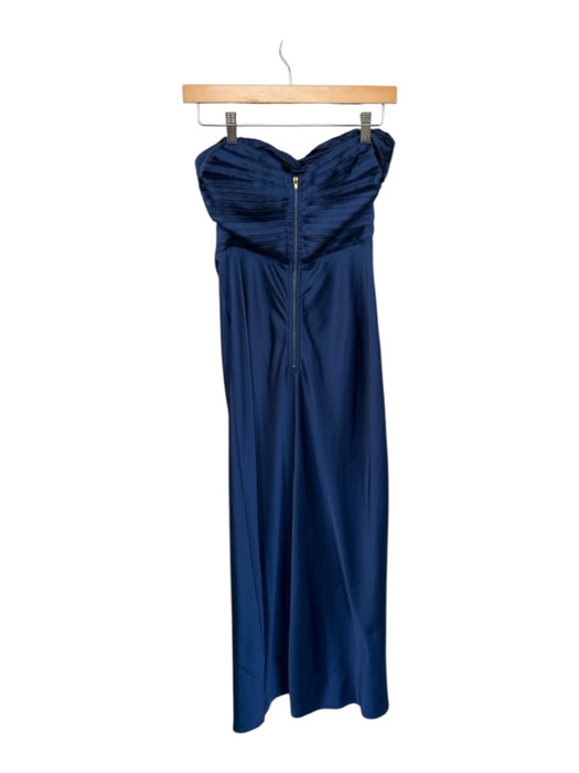 RNWY Size S Navy Polyester Strapless Pleat Detail Cut Outs Gown Navy / S