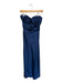 RNWY Size S Navy Polyester Strapless Pleat Detail Cut Outs Gown Navy / S