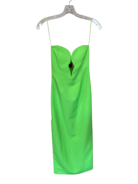 Bardot Size XS Neon Green Polyester Strapless Wire Cut Outs Gown Neon Green / XS