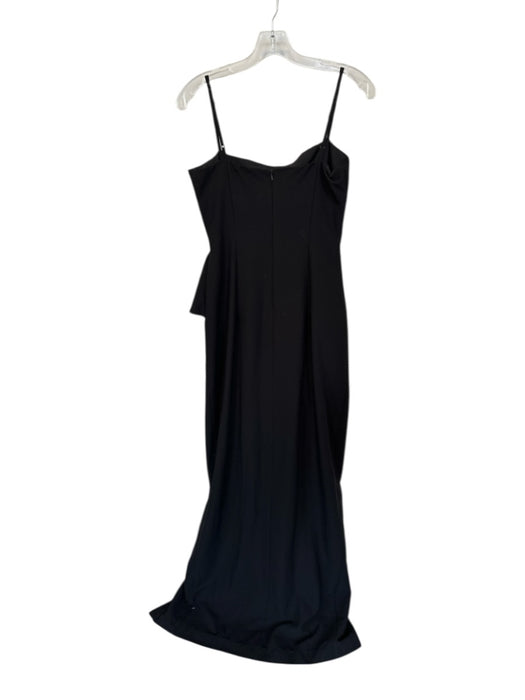 Black Halo Eve Size 6 Black Polyamid Spaghetti Strap Gathered Side Back Zip Gown Black / 6