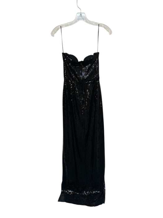 Michael Costello Size XS Black Sequin Strapless Wire Back Zip Gown Black / XS