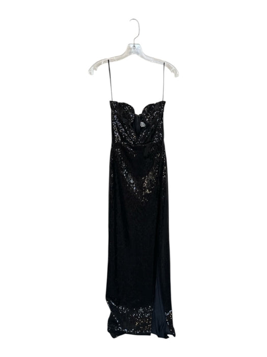 Michael Costello Size XS Black Sequin Strapless Wire Back Zip Gown Black / XS