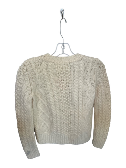Alexa Chung for Madewell Size XS Cream Wool Long Sleeve Cable Knit Sweater Cream / XS