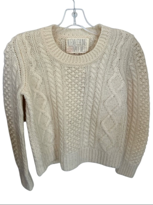 Alexa Chung for Madewell Size XS Cream Wool Long Sleeve Cable Knit Sweater Cream / XS