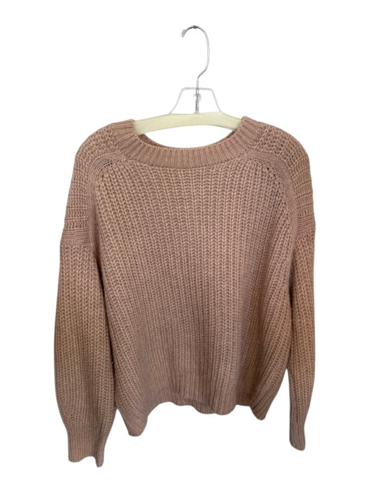 360 Cashmere Size L Mauve Cashmere Long Sleeve Chunky Knit Crew Neck Sweater Mauve / L