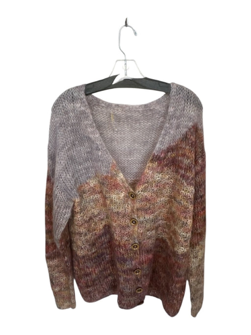 Ulla Johnson Size M/L purple & orange Mohair Blend Loose Knit Buttons Sweater purple & orange / M/L