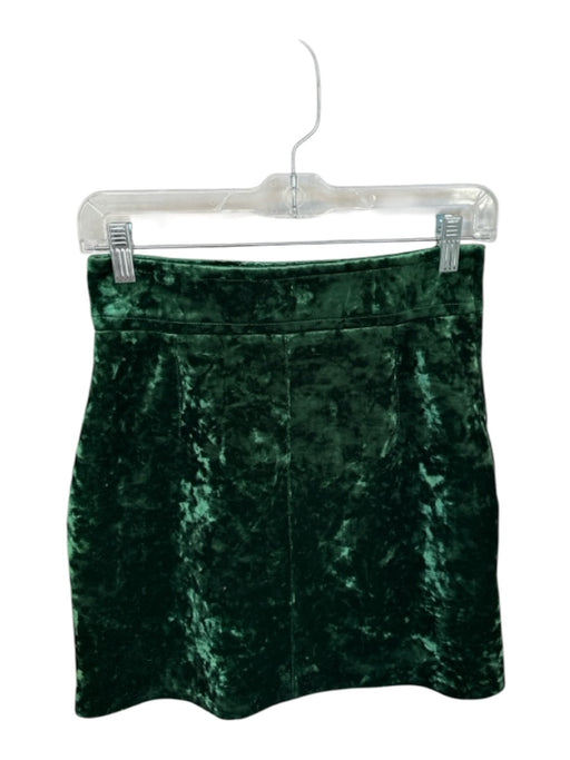 Sandro Size 1/S Forest Green Velvet High Waist Mini Skirt Forest Green / 1/S