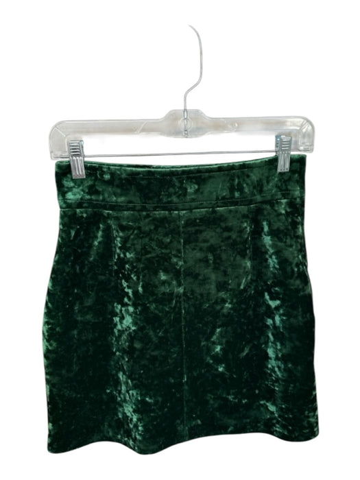Sandro Size 1/S Forest Green Velvet High Waist Mini Skirt Forest Green / 1/S