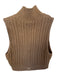 Alo Size Est S Tan Mock Neck Cable Knit Sleeveless Athletic Top Tan / Est S