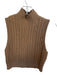 Alo Size Est S Tan Mock Neck Cable Knit Sleeveless Athletic Top Tan / Est S