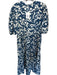 Oliphant Size XL Teal & Cream Cotton Long Balloon Sleeve dots Maxi Dress Teal & Cream / XL