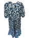Oliphant Size XL Teal & Cream Cotton Long Balloon Sleeve dots Maxi Dress Teal & Cream / XL