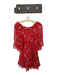 Misa Size M Red & Black Polyester Off Shoulder Bandana Print Elastic Waist Dress Red & Black / M