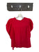 Ulla Johnson Size 8 Red Silk Short Balloon Sleeve Pleat Detail Top Red / 8