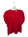 Ulla Johnson Size 8 Red Silk Short Balloon Sleeve Pleat Detail Top Red / 8