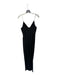 Shona Joy Size 4 Black Polyester Spaghetti Strap Pleat Detail Tea Length Dress Black / 4