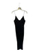 Shona Joy Size 4 Black Polyester Spaghetti Strap Pleat Detail Tea Length Dress Black / 4