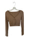 Alo Size Est S Tan Long Sleeve Button Down Cropped Athletic Sweater Tan / Est S