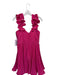 AMUR Size 8 Fushcia Polyester Blend Ruffle Strap Pleated Back Zip Mini Dress Fushcia / 8