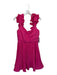 AMUR Size 8 Fushcia Polyester Blend Ruffle Strap Pleated Back Zip Mini Dress Fushcia / 8