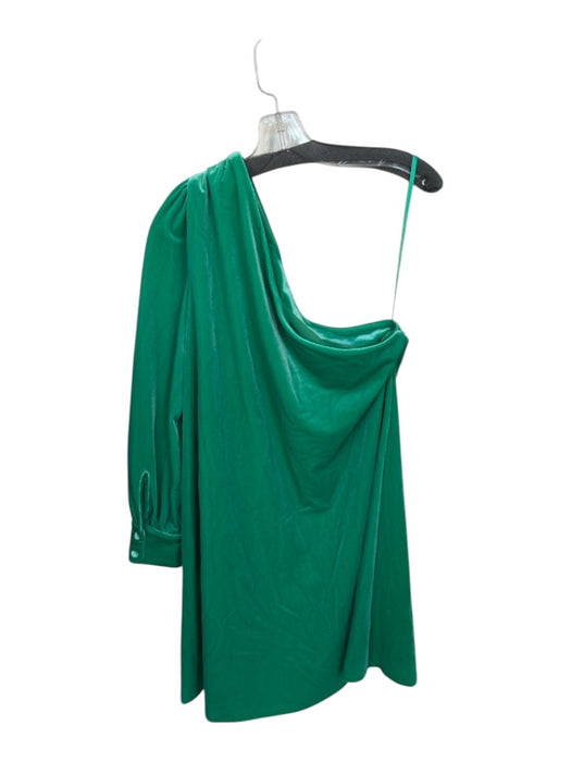 S'edge Size L Green Velvet One Long Sleeve Short Dress Green / L