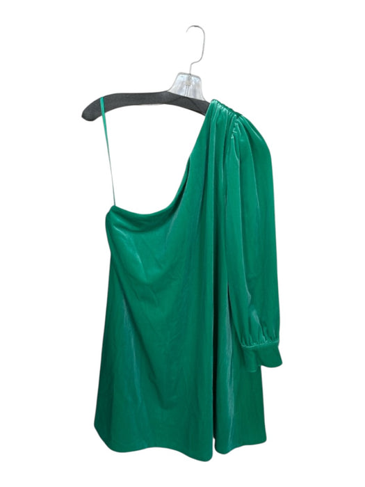 S'edge Size L Green Velvet One Long Sleeve Short Dress Green / L