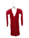 Majorelle Size M Red Nylon Blend Long Sleeve Polka Dot Gathered Side Mini Dress Red / M