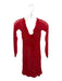 Majorelle Size M Red Nylon Blend Long Sleeve Polka Dot Gathered Side Mini Dress Red / M