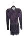Sabina Musayev Size XS Purple & Silver Polyester Semi Sheer Tiered Dress Purple & Silver / XS