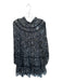 Veronica Beard Size 12 Navy & Tan Silk Long Sleeve Paisley Print Back Tie Dress Navy & Tan / 12