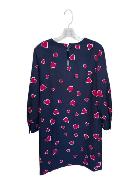 Tara Jarmon Size 36 Navy & Maroon Polyester Blend Long Balloon Sleeve Dress Navy & Maroon / 36