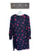 Tara Jarmon Size 36 Navy & Maroon Polyester Blend Long Balloon Sleeve Dress Navy & Maroon / 36