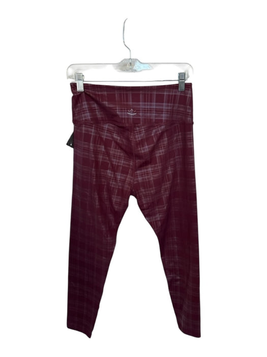 Beyond Yoga Size L Maroon Polyamid High Waist Plaid Athletic Leggings Maroon / L