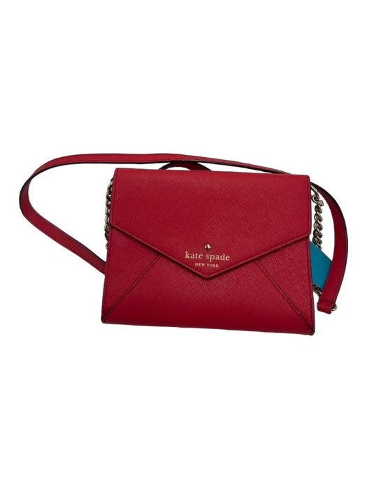 Kate Spade Red Saffiano Leather Envelope Shoulder Bag Gold Hardware Bag Red / S