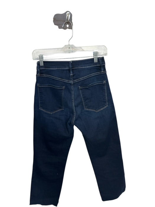 Frame Size 27 Dark Wash Cotton Blend High Waist Straight Leg Raw Hem Jeans Dark Wash / 27