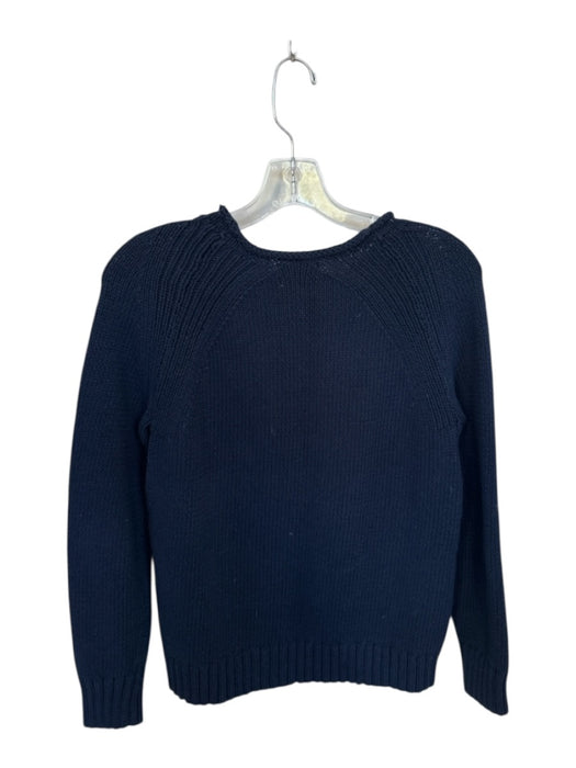 J. Crew Size M Navy Cotton Roll Neck Knit Long Sleeve Sweater Navy / M