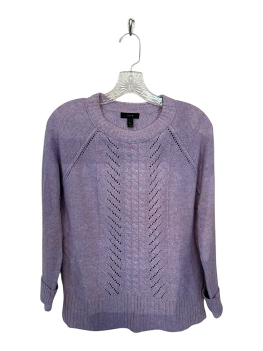 J. Crew Size S Purple Wool Long Sleeve Cable Knit Sweater Purple / S