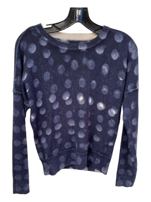 Zadig & Voltaire Size XS Blue Cashmere Long Sleeve Cropped Dot Print Sweater Blue / XS