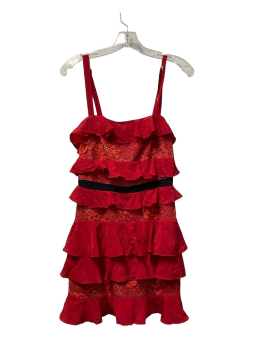 For Love & Lemons Size S Red & Black Polyester Blend Adjustable Strap Dress Red & Black / S