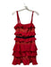 For Love & Lemons Size S Red & Black Polyester Blend Adjustable Strap Dress Red & Black / S